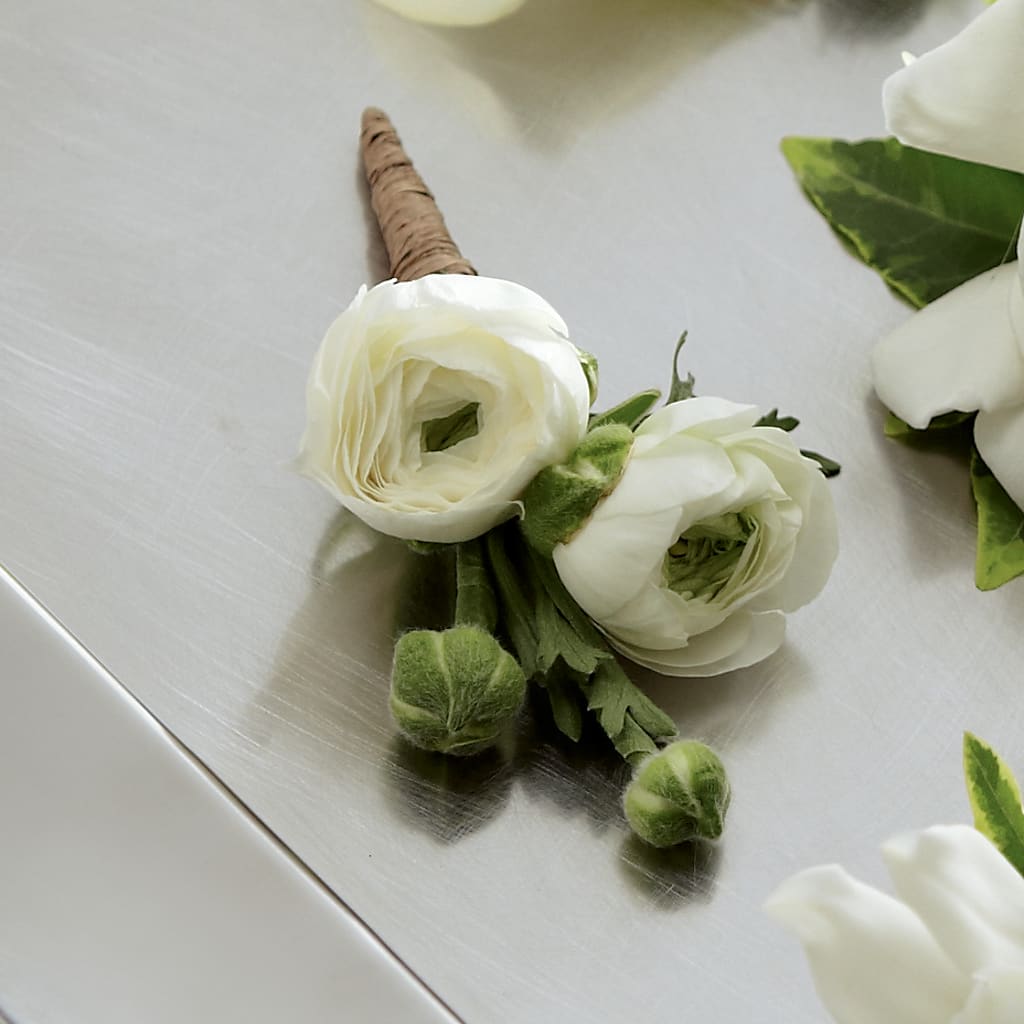 White Ranunculus Boutonniere – STEPH'S CREATIONS FLORAL DESIGN, Atoka OK