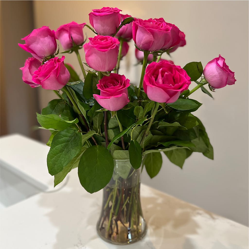 Long Stem Pink Rose Bouquet – STEPH'S CREATIONS FLORAL DESIGN, Atoka OK
