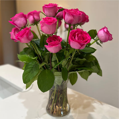 Long Stem Pink Rose Bouquet – STEPH'S CREATIONS FLORAL DESIGN, Atoka OK