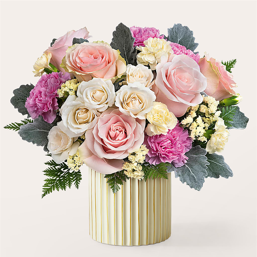 Blissful Moments Bouquet with Ivory Vase – STEPH'S CREATIONS FLORAL DESIGN, Atoka OK