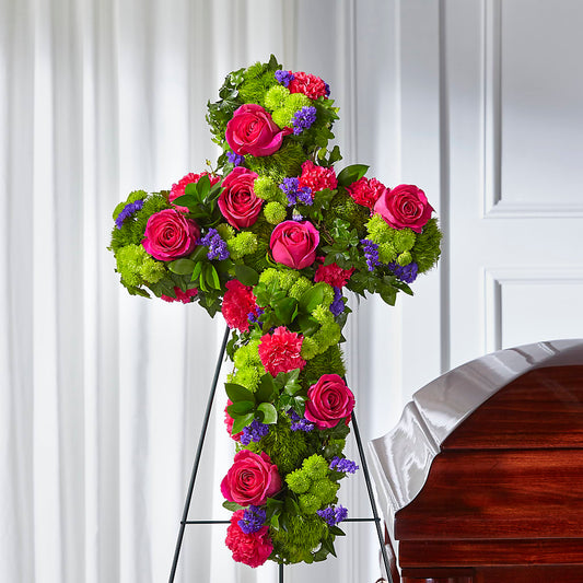 Tribute Rose Floral Cross – STEPH'S CREATIONS FLORAL DESIGN, Atoka OK