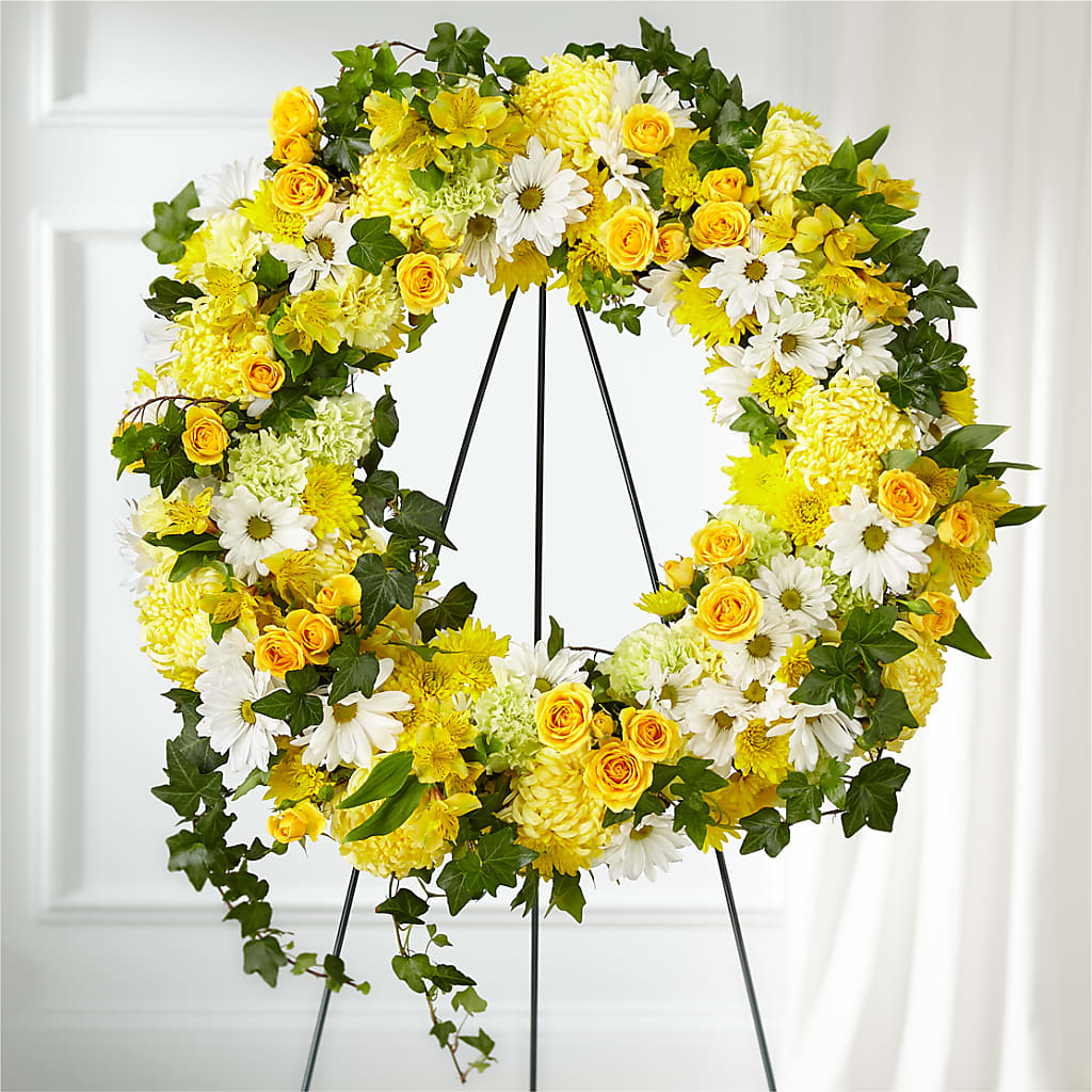 Golden Remembrance Wreath – STEPH'S CREATIONS FLORAL DESIGN, Atoka OK