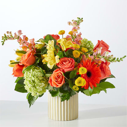 Autumn Sunshine Bouquet with Ivory Vase – STEPH'S CREATIONS FLORAL DESIGN, Atoka OK