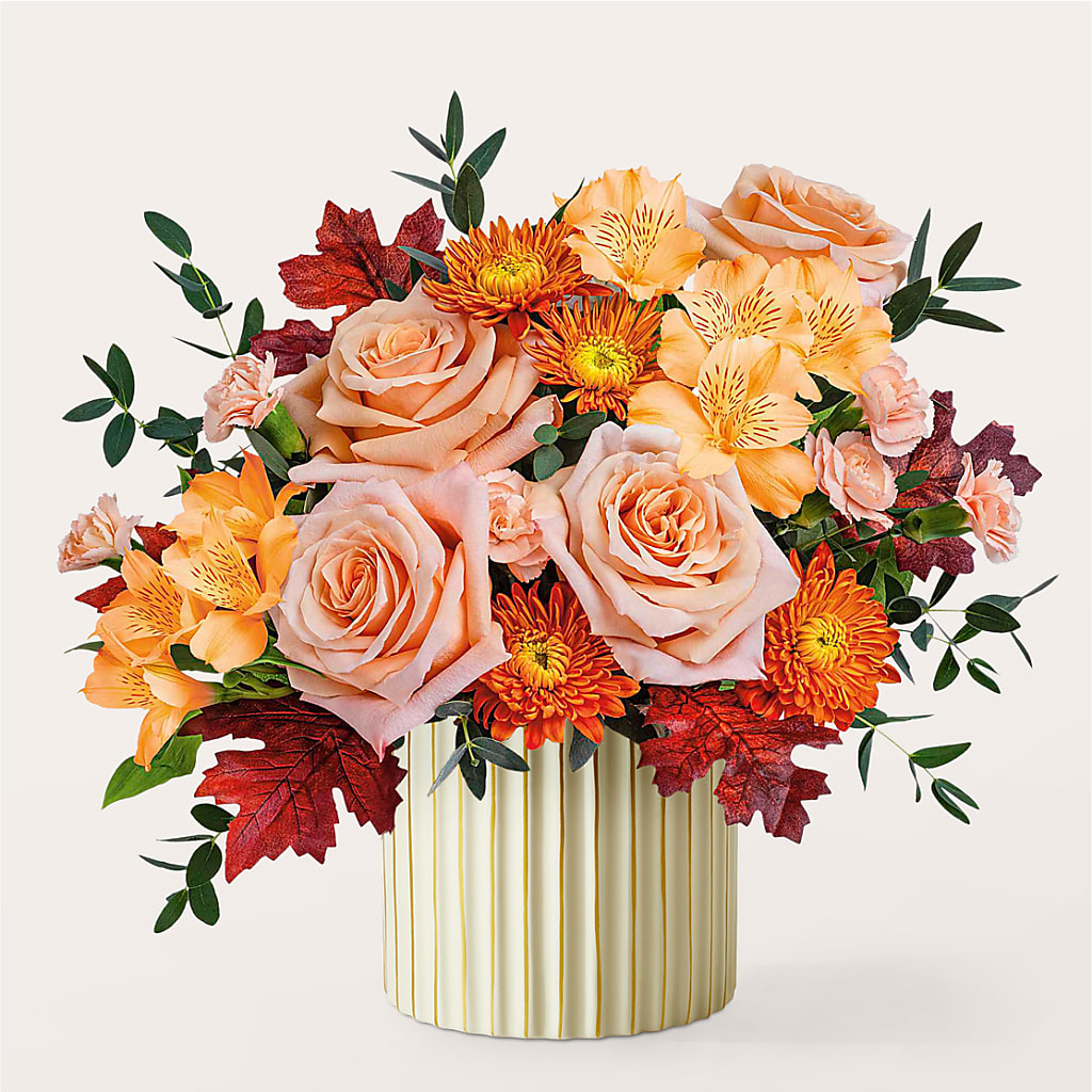 Spiced Latte Bouquet with Ivory Vase – STEPH'S CREATIONS FLORAL DESIGN, Atoka OK