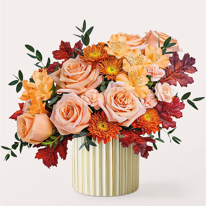 Spiced Latte Bouquet with Ivory Vase – STEPH'S CREATIONS FLORAL DESIGN, Atoka OK
