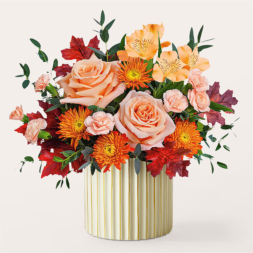 Spiced Latte Bouquet with Ivory Vase – STEPH'S CREATIONS FLORAL DESIGN, Atoka OK