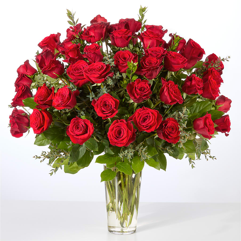 Forever Yours Fifty Stem Red Rose Bouquet – STEPH'S CREATIONS FLORAL DESIGN, Atoka OK